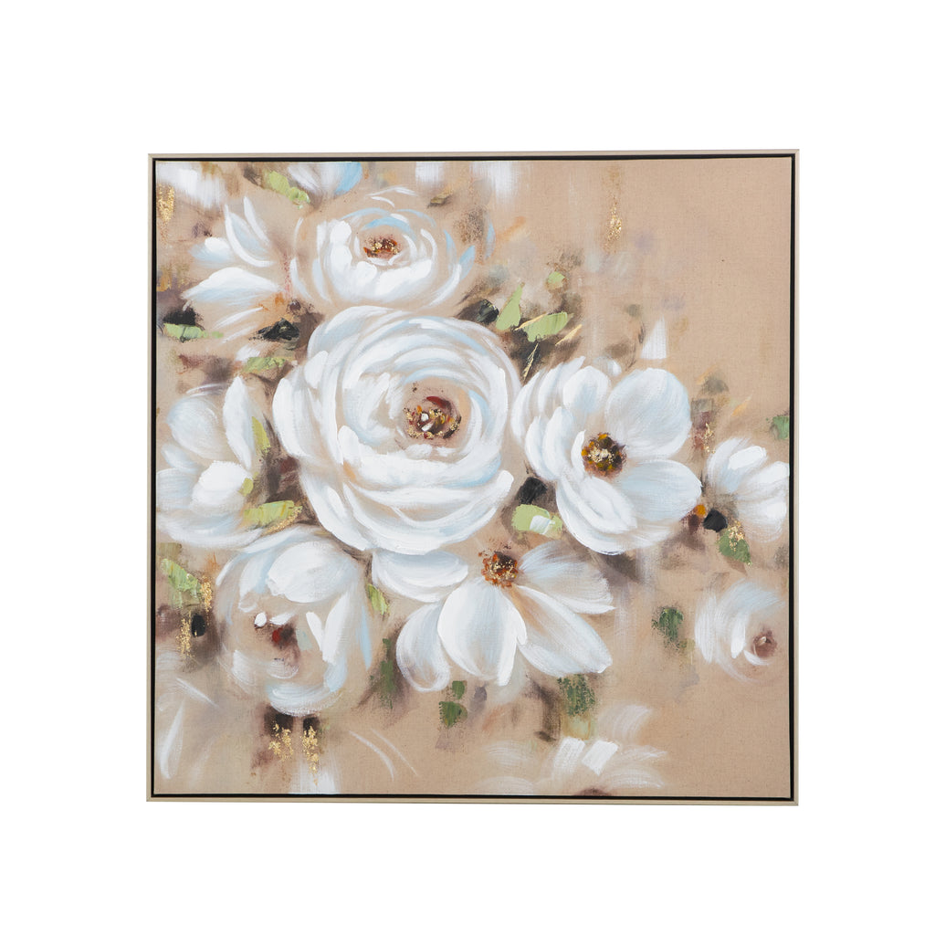 36" x 36" Square Framed Wall Art Flower Canvas Print