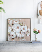 36" x 36" Square Framed Wall Art Flower Canvas Print