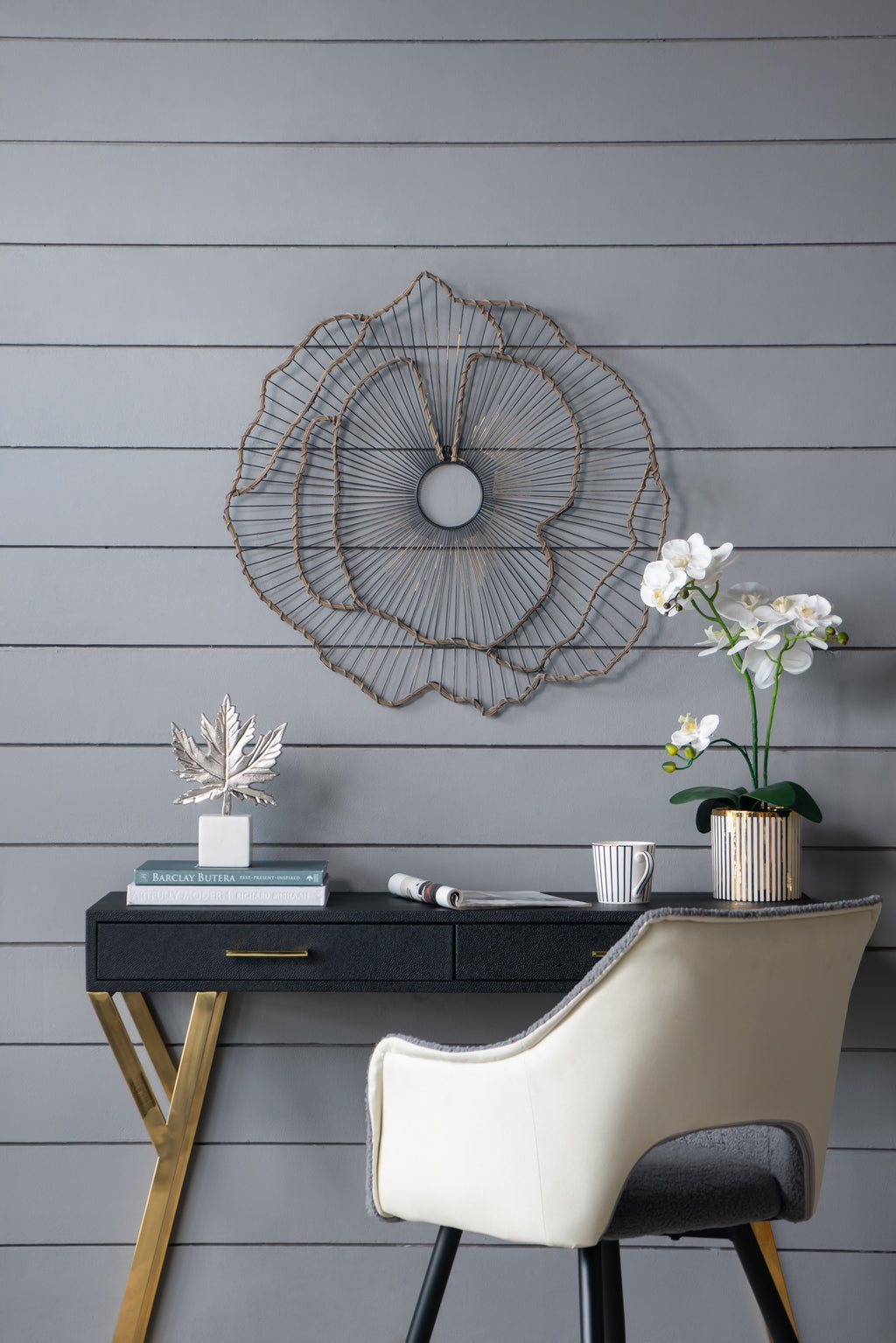 Set of 3 Metal Flowers Wall Decor
