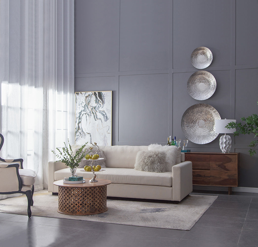 Silver Textured Oversized Disc Wall Decor Set of 3
