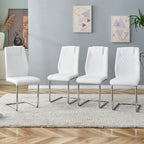 Modern Dining Chairs with Faux Leather Padded Seat