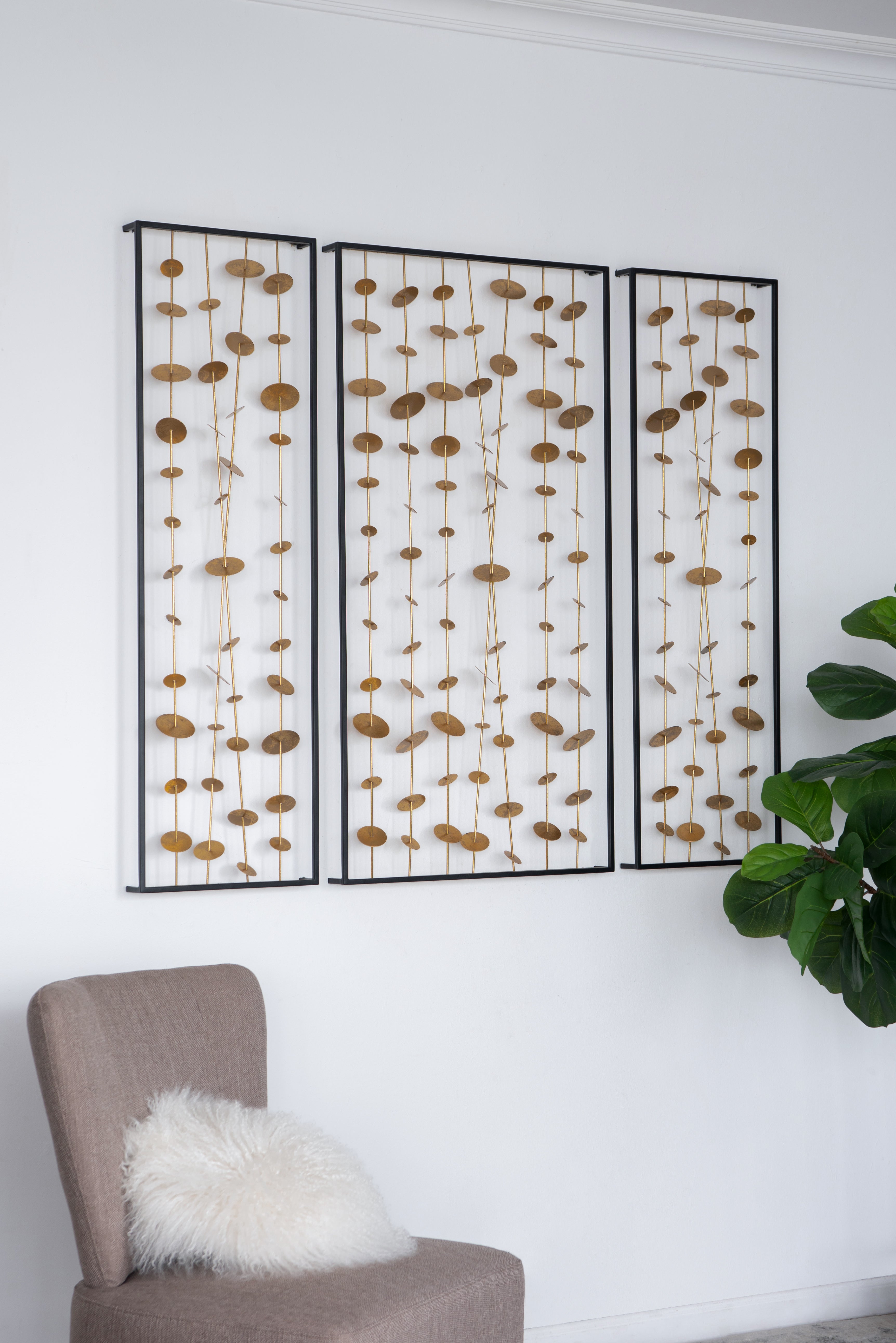 Set of 3 Metal Decorative Wall Art