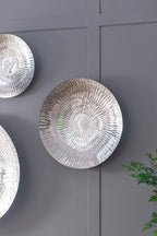 Silver Textured Oversized Disc Wall Decor Set of 3