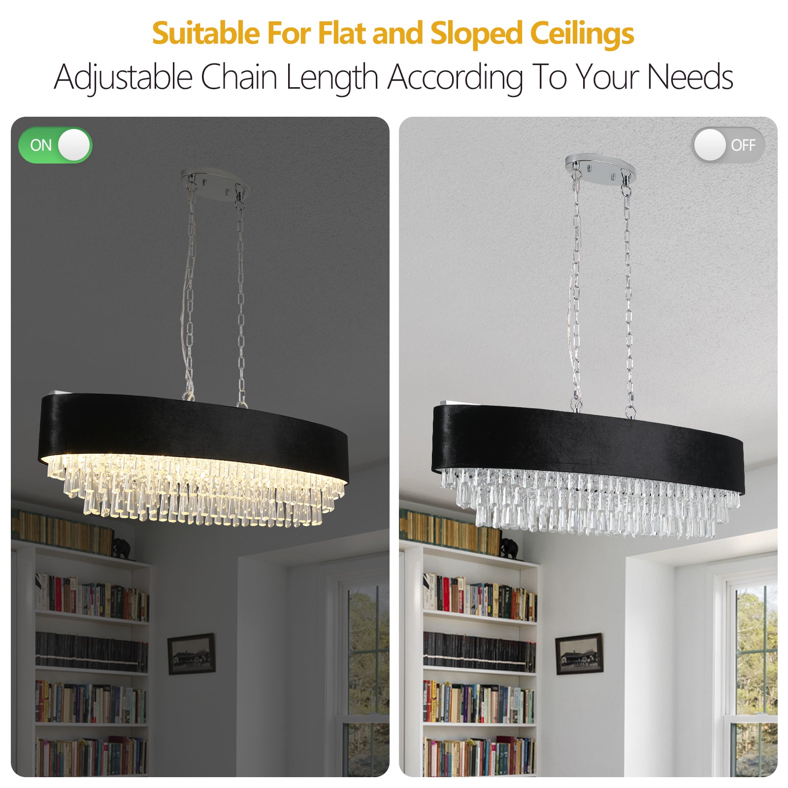 39" Modern Crystal Chandelier