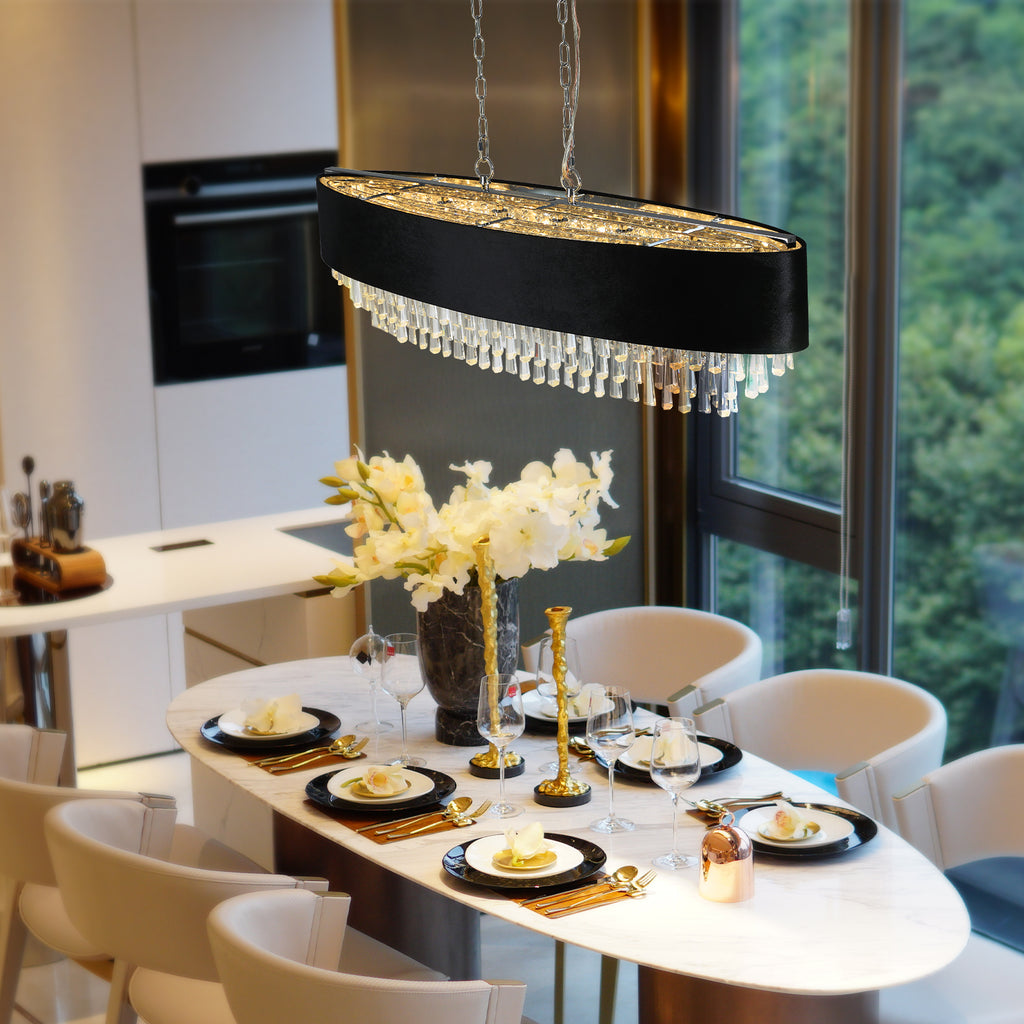 39" Modern Crystal Chandelier