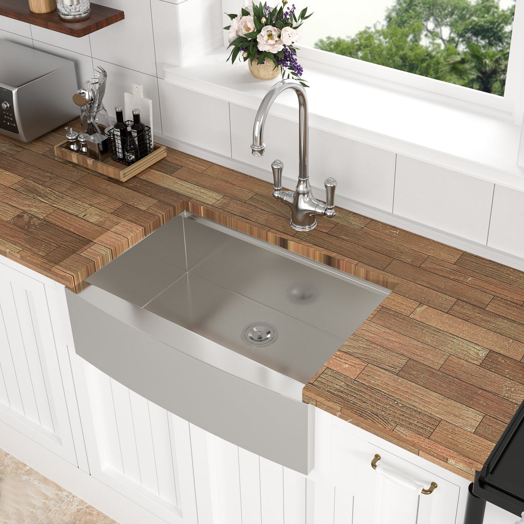 30 Farmhouse Sink Workstation - Stainless Steel Kitchen Sink