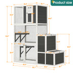 3-Tier Wooden Outdoor & Indoor Cat House