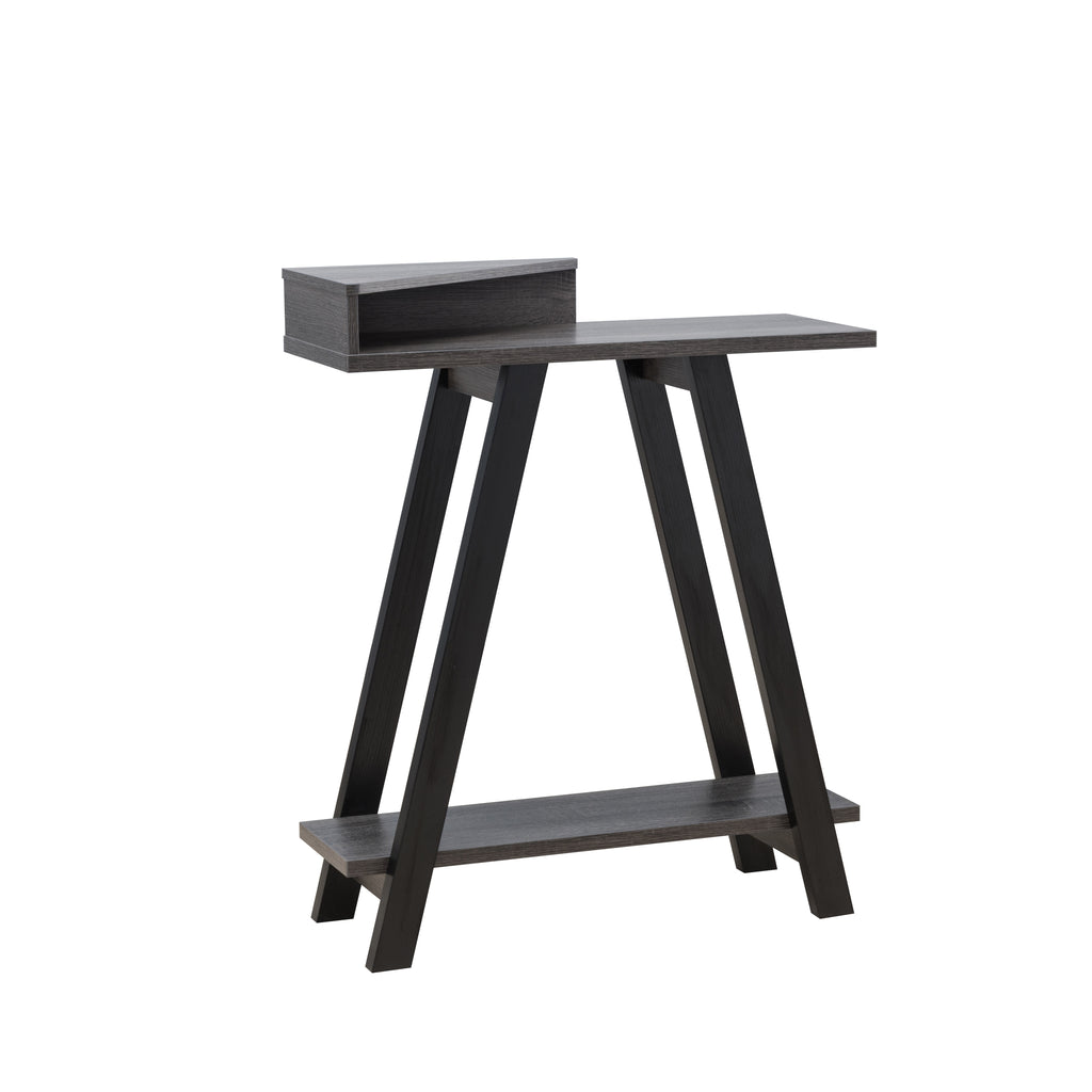 Contemporary Two Toned Console Table with Two Shelves