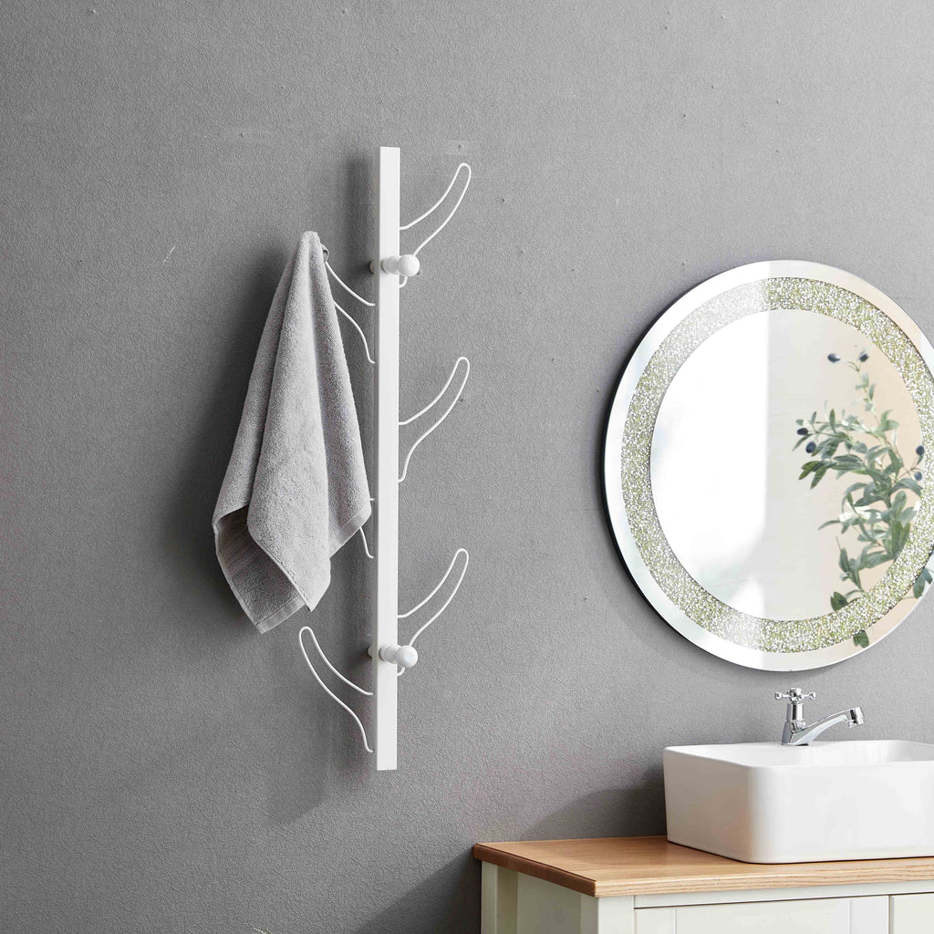 Vertical Eight Hook Coat Rack Wall Mount