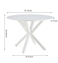 42.1" White Mid-Century Dining Table for 4-6 People