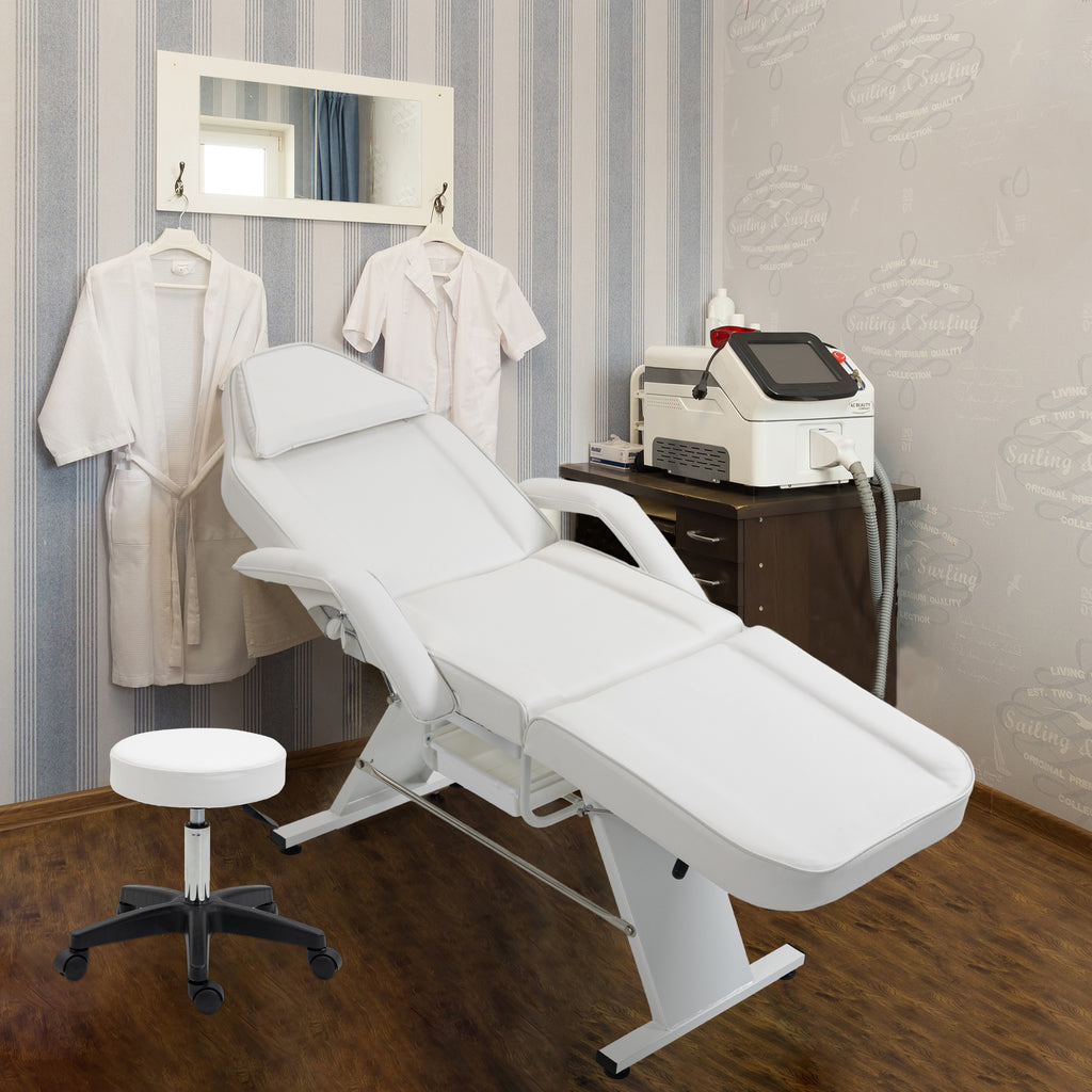 Massage Salon Tattoo Chair with Two Trays and Hydraulic Stool