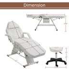 Massage Salon Tattoo Chair with Two Trays and Hydraulic Stool