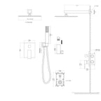 Dual Shower Head - 12 Inch Wall Mounted Square Shower System
