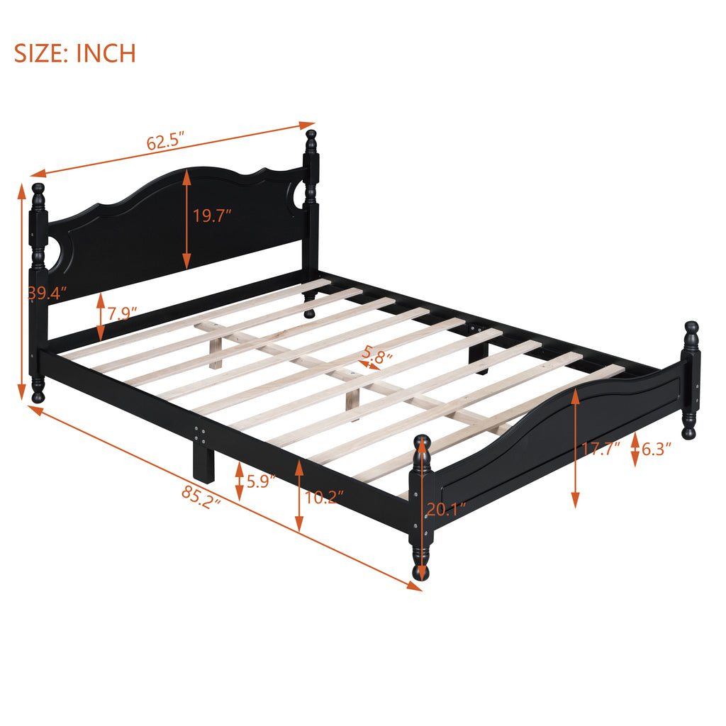 Queen Size Wood Platform Bed Frame