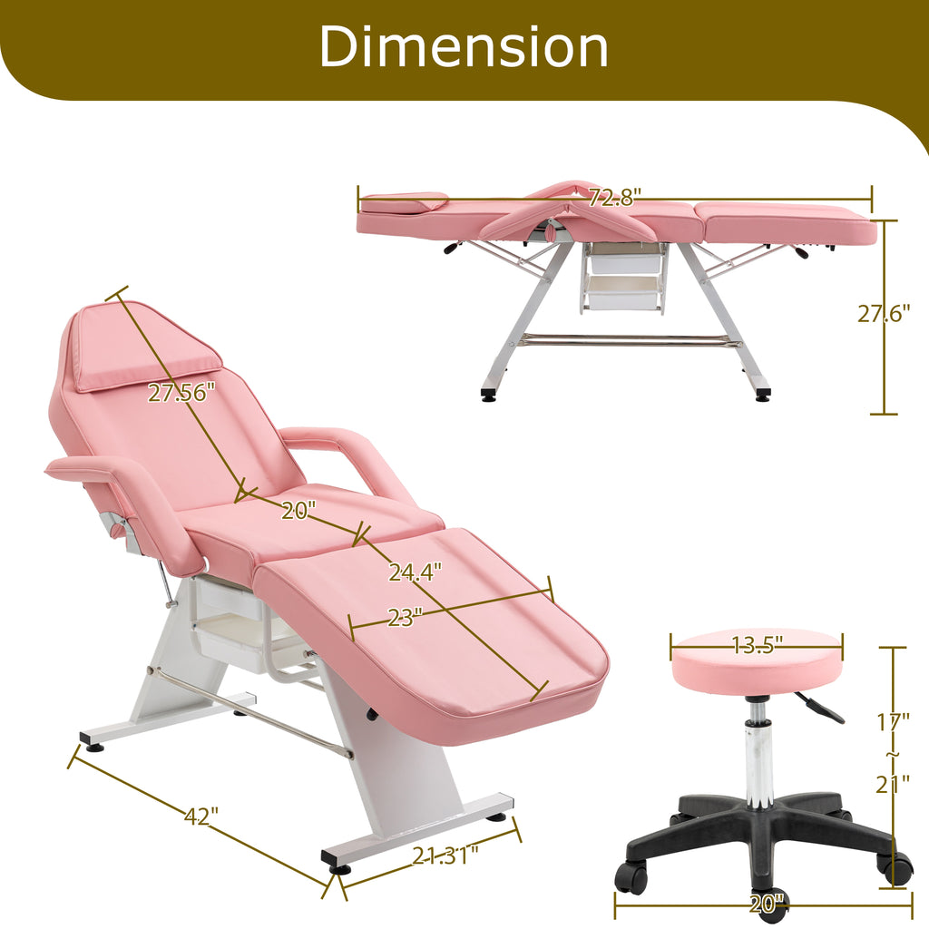 Massage Salon Tattoo Chair with Hydraulic Stool