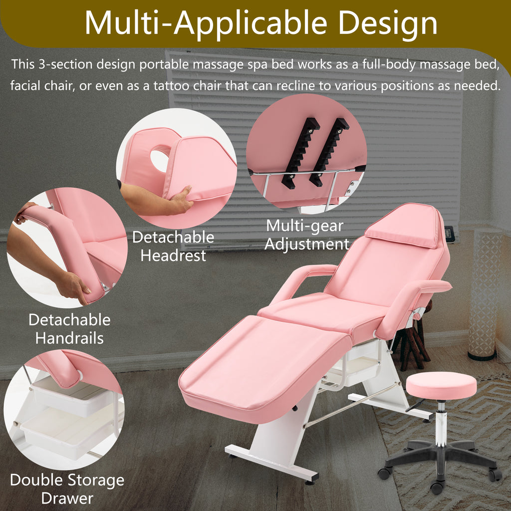 Massage Salon Tattoo Chair with Hydraulic Stool