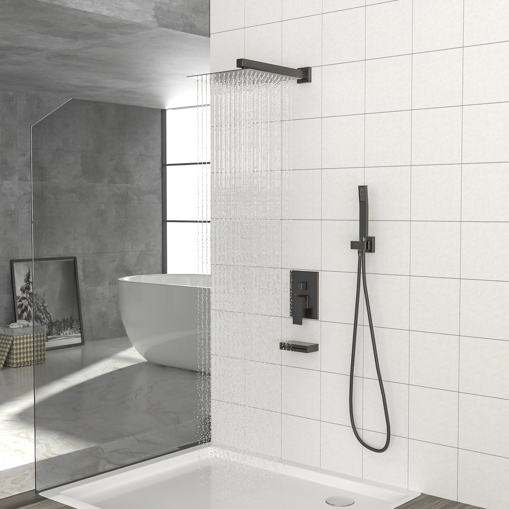 Shower System with Waterfall Tub Spout