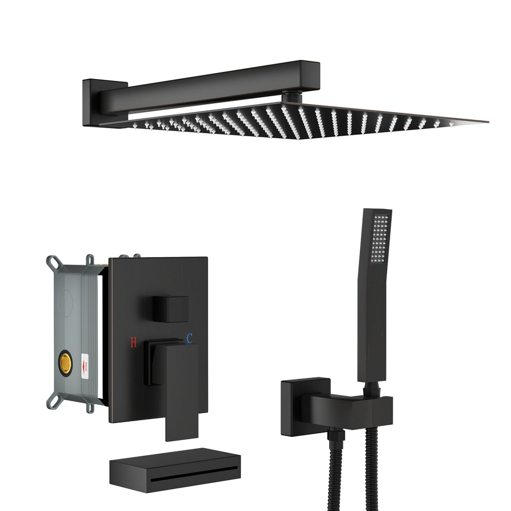 Shower System with Waterfall Tub Spout