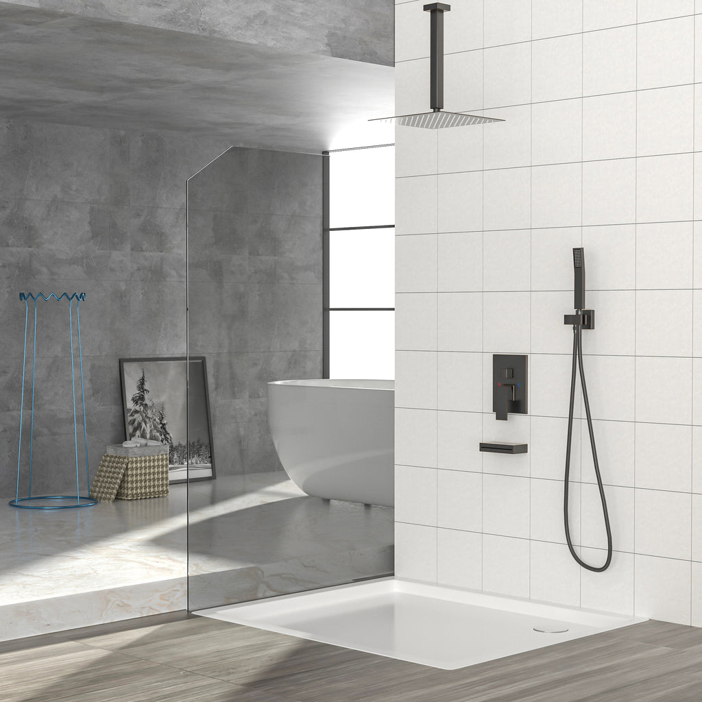 Shower System with Waterfall Tub Spout