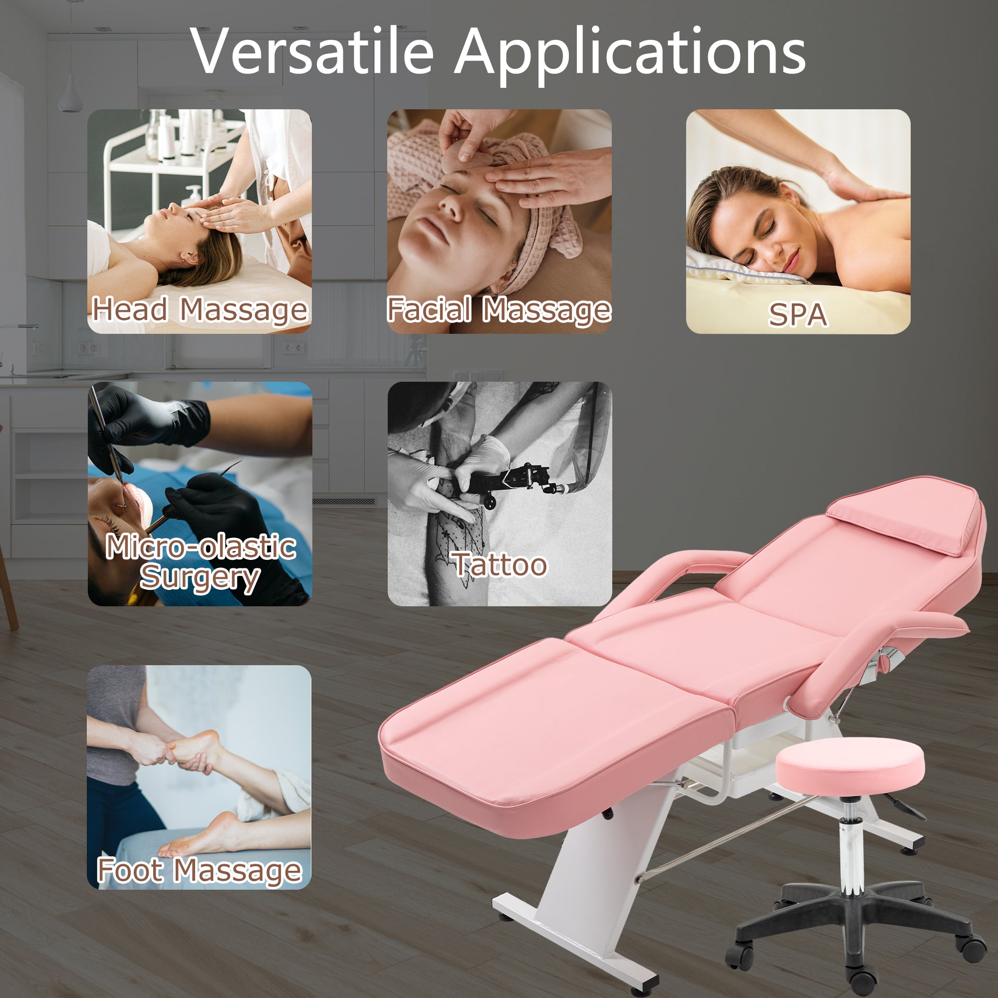 Massage Salon Tattoo Chair with Hydraulic Stool