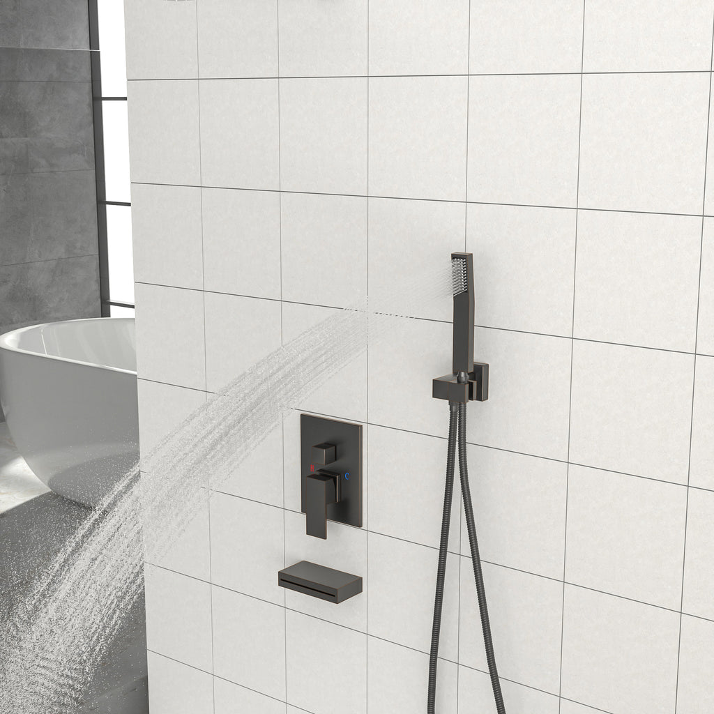 Shower System with Waterfall Tub Spout
