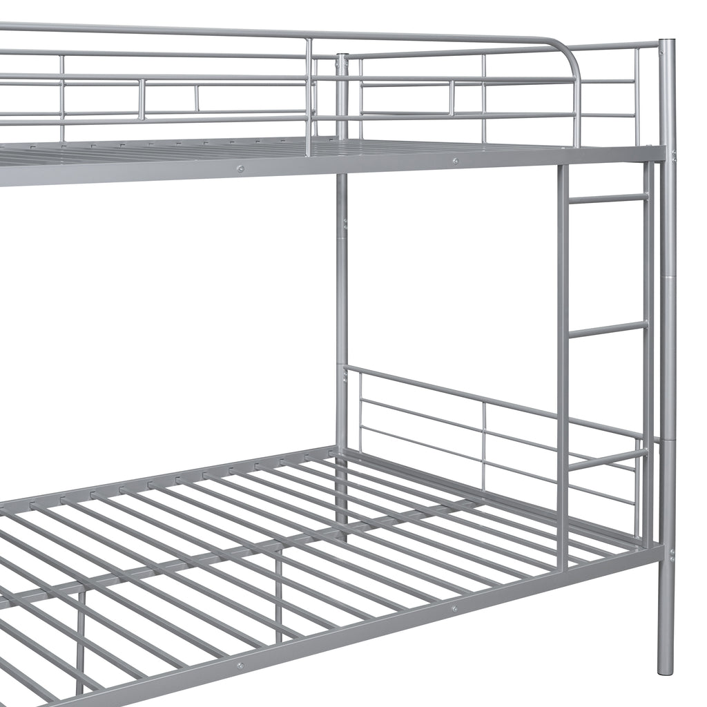Full Over Full Metal Bunk Bed in Silver