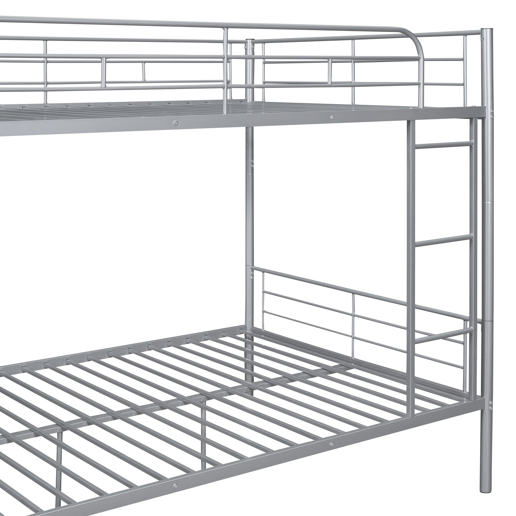 Full Over Full Metal Bunk Bed in Silver