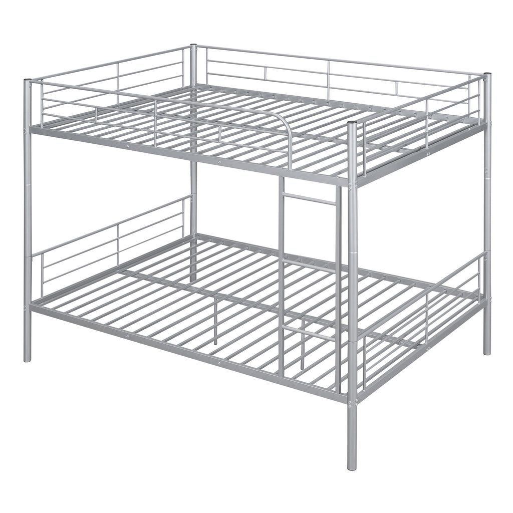 Full Over Full Metal Bunk Bed in Silver