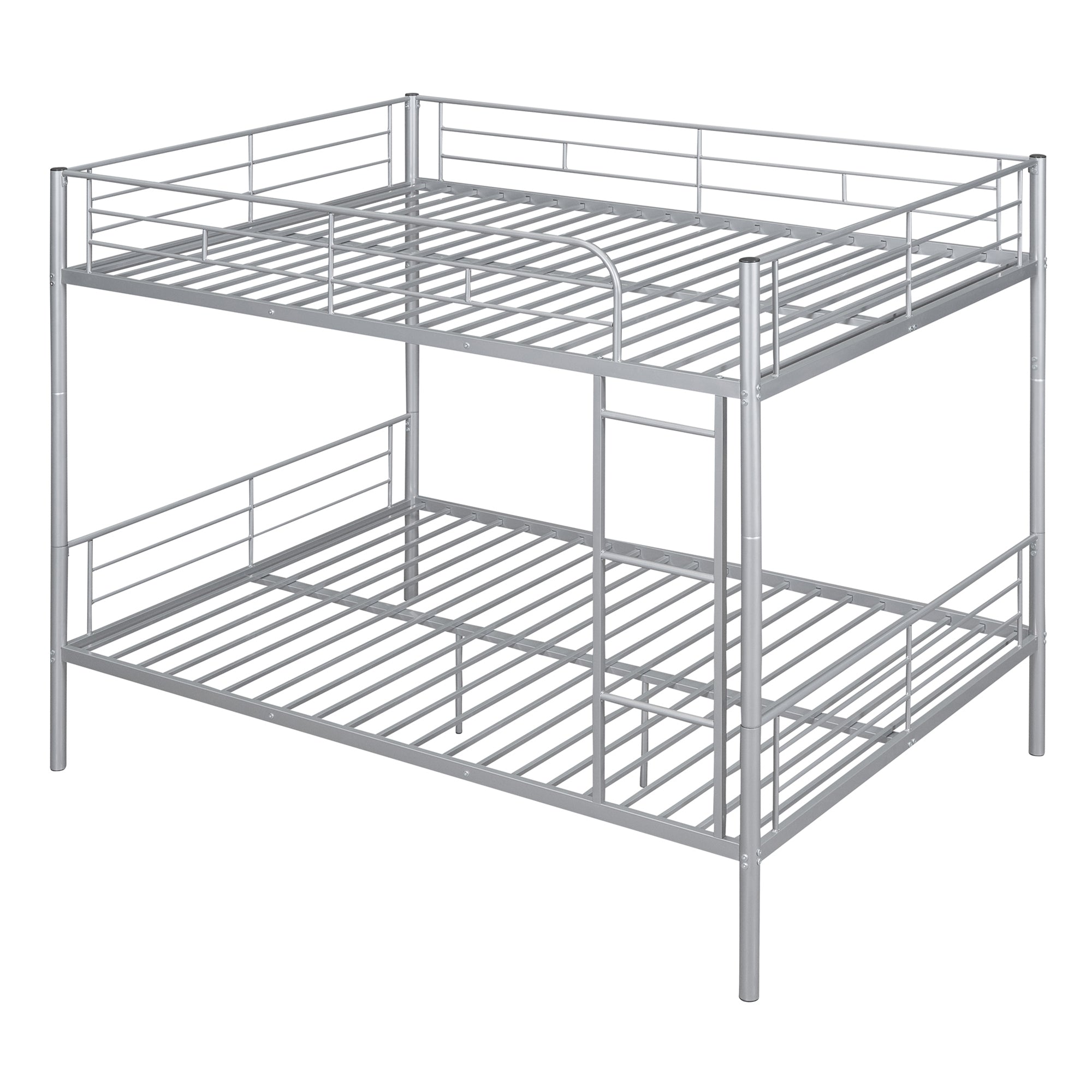 Full Over Full Metal Bunk Bed in Silver