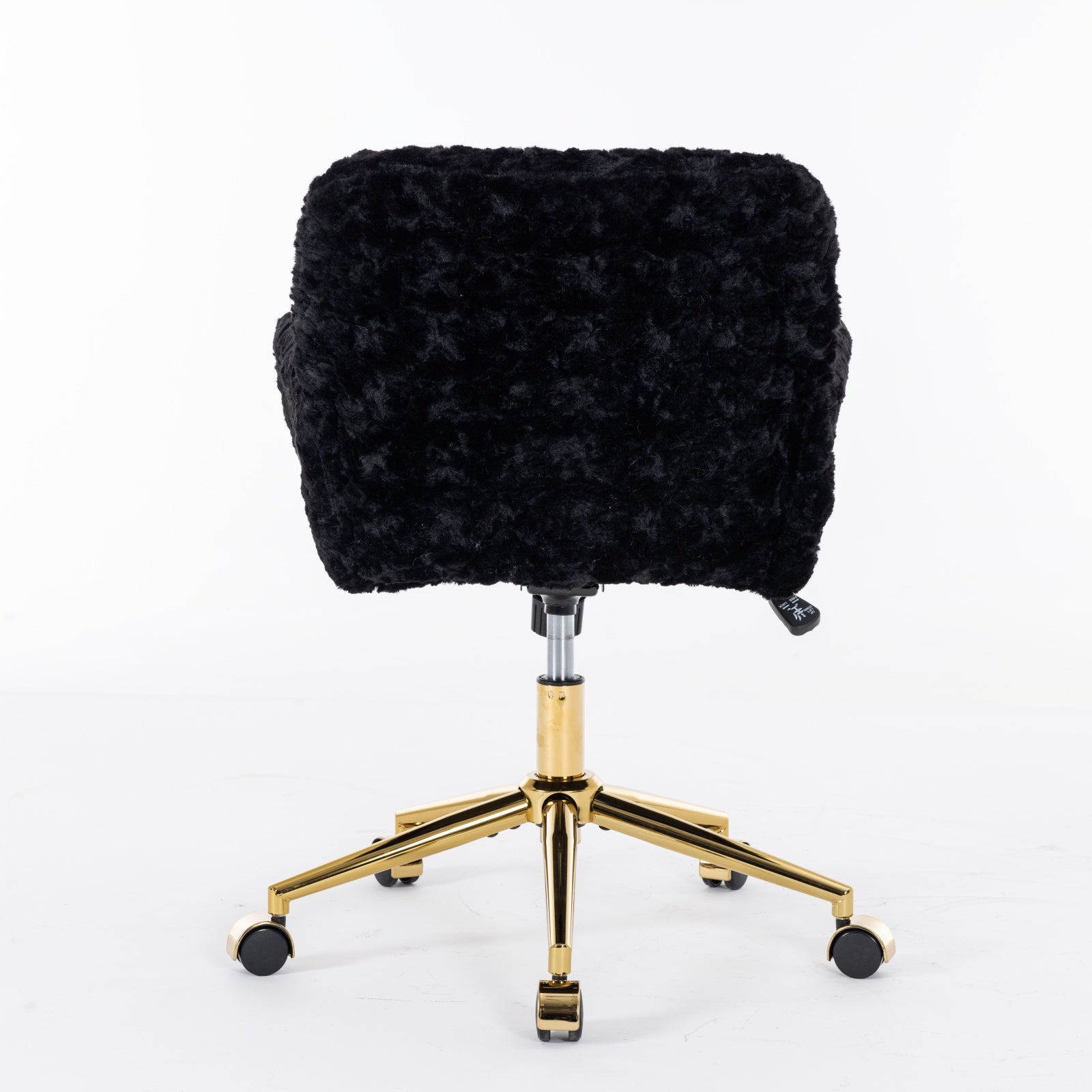 A&A Furniture Office Chair with Artificial Rabbit Hair and Golden Base