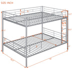 Full Over Full Metal Bunk Bed in Silver