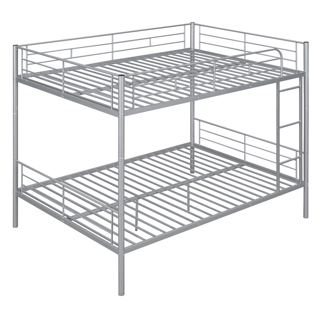 Full Over Full Metal Bunk Bed in Silver
