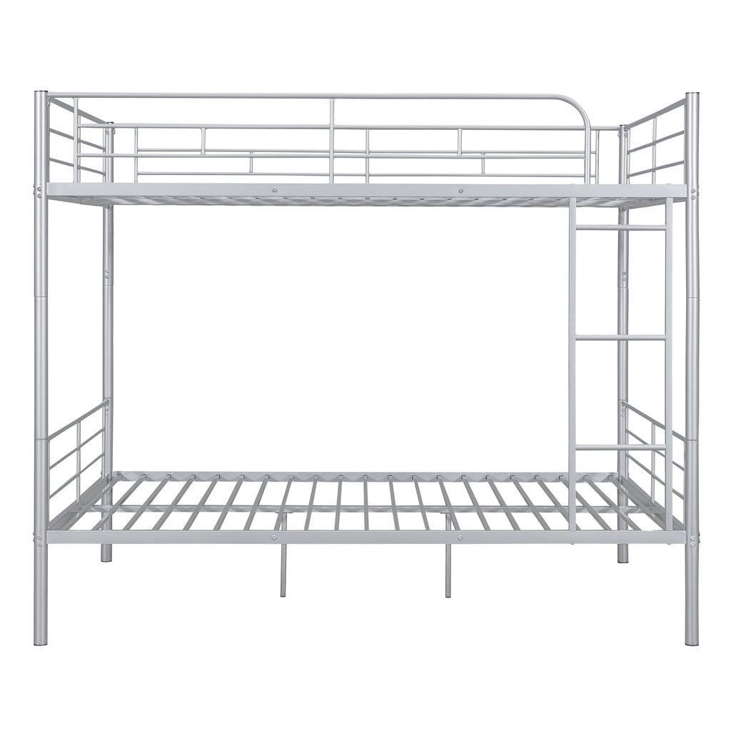 Full Over Full Metal Bunk Bed in Silver