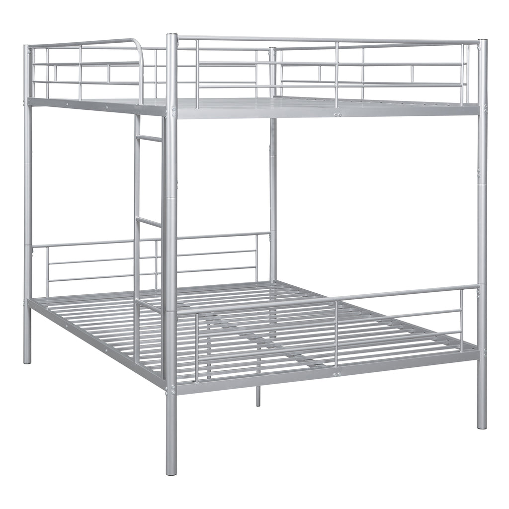 Full Over Full Metal Bunk Bed in Silver