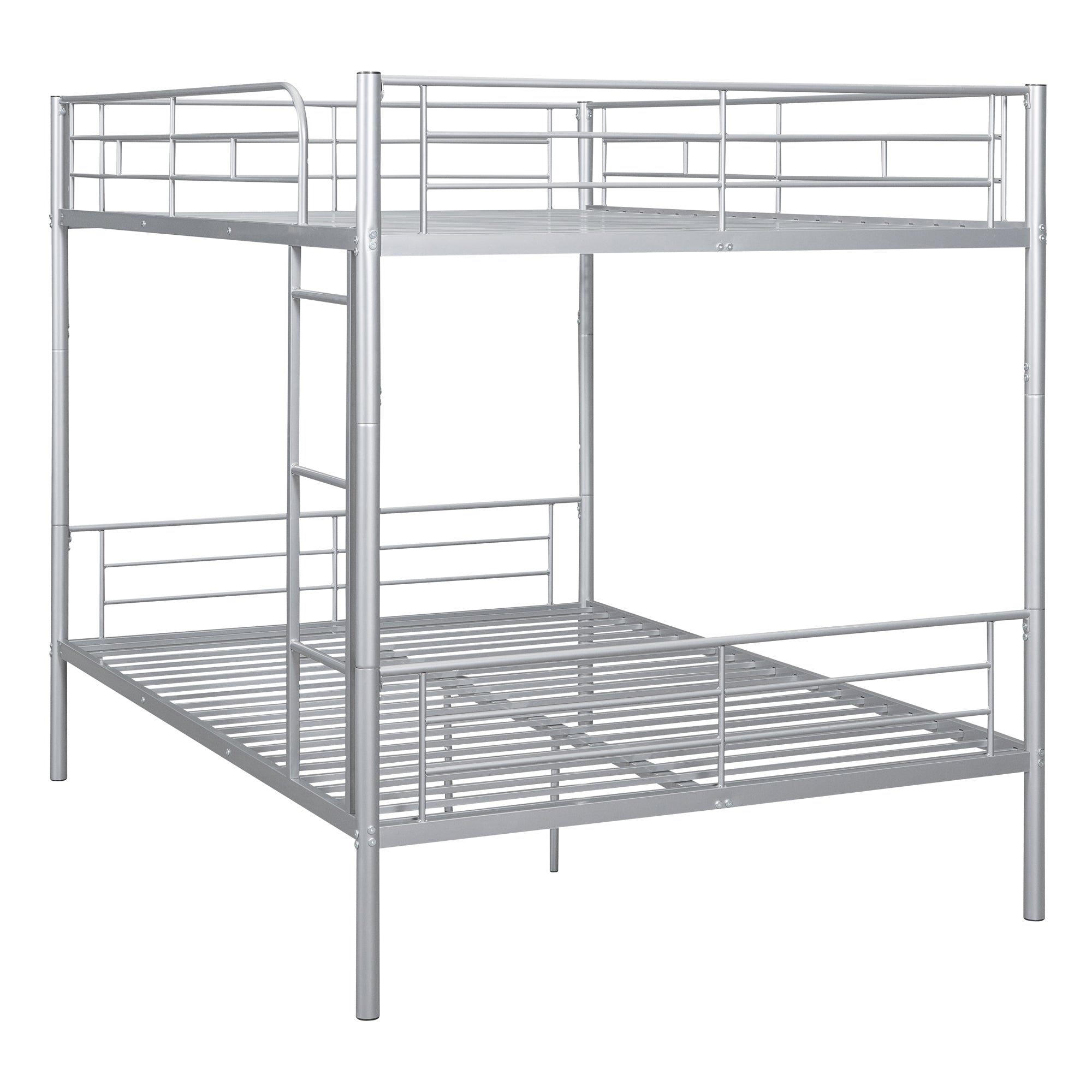 Full Over Full Metal Bunk Bed in Silver