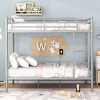 Full Over Full Metal Bunk Bed in Silver
