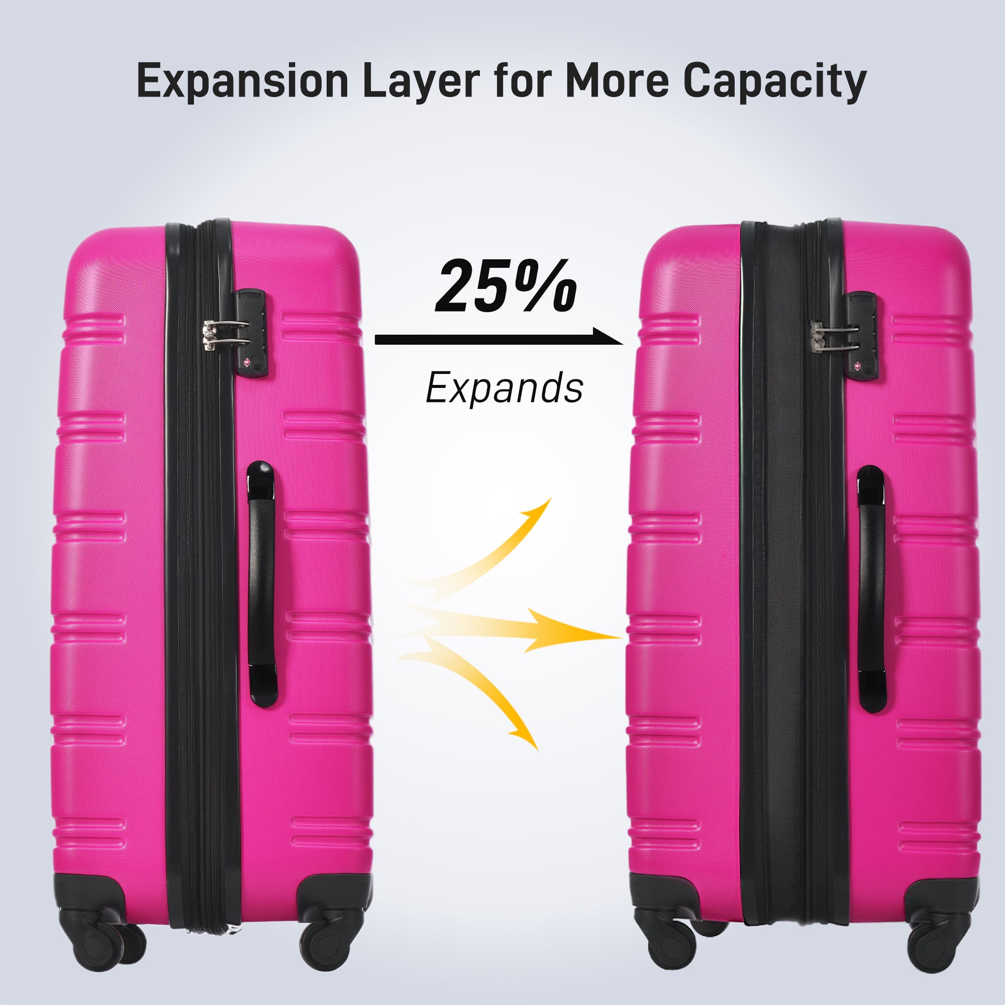 Hardshell Luggage Sets 2Pcs + Bag Spinner Suitcase with TSA Lock