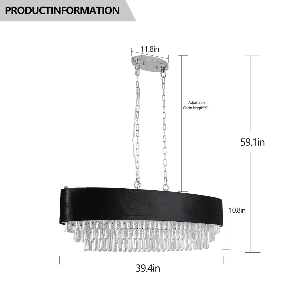 39" Modern Crystal Chandelier