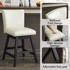 Upholstered Swivel Bar Stools Set of 2