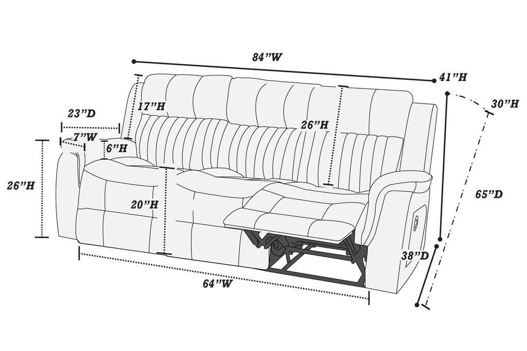 Contemporary Style 2pc Living Room Set