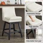 Upholstered Swivel Bar Stools Set of 2