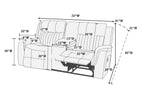 Contemporary Style Manual Motion 3pc Living Room Set