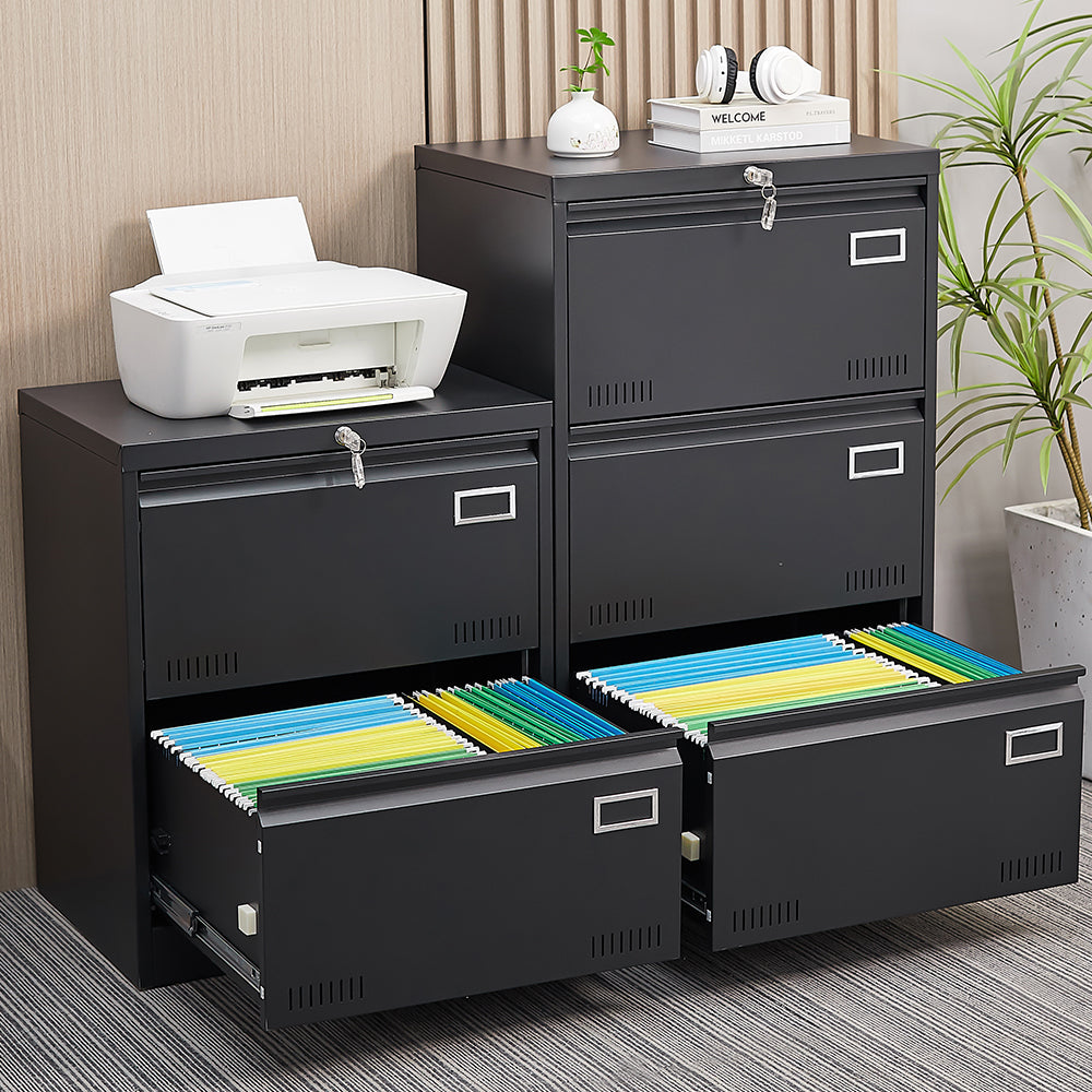 2 Drawer Lateral File Cabinet with Lock
