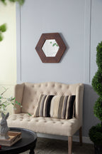 18.5" x 18.5" Hexagon Mirror with Solid Wood Frame
