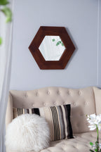 18.5" x 18.5" Hexagon Mirror with Solid Wood Frame