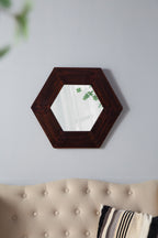 18.5" x 18.5" Hexagon Mirror with Solid Wood Frame