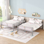 Full Over Full Metal Bunk Bed in Silver