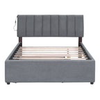 Teddy Fleece Full Size Upholstered Platform Bed with Twin Size Trundle