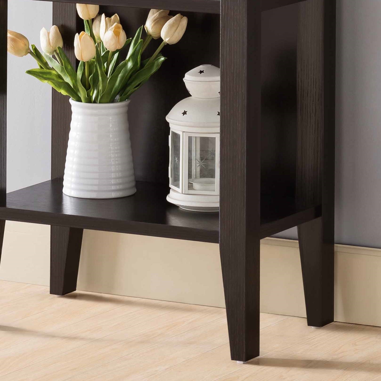 Wooden Wine Bottle Rack with Metal Wine Glass Rack