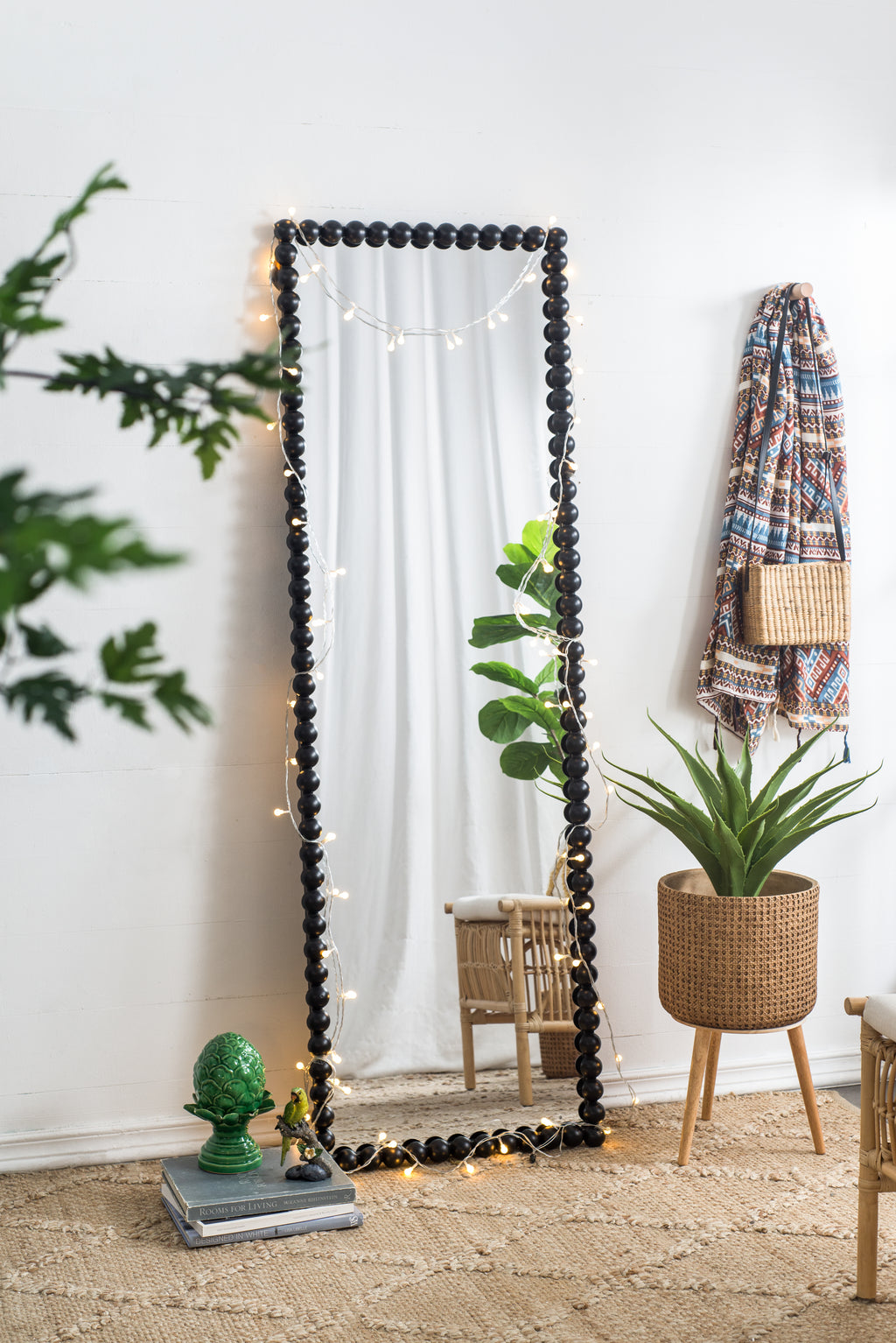 23" x 72" Full Length Mirror with Metal Beaded Frame